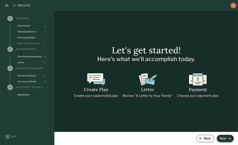 Guided in-person planning feature